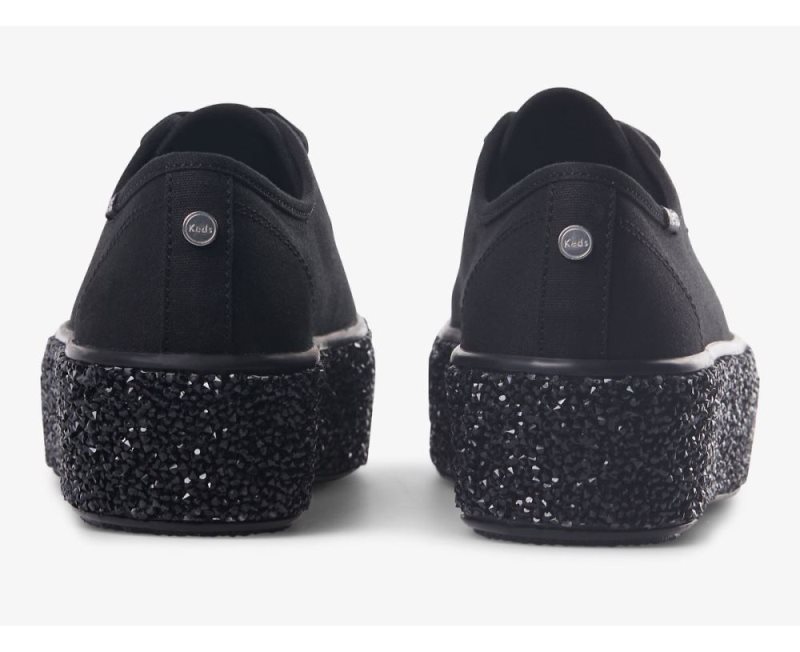 Keds Triple Up Rock Salt Glitter Sneakers Dames Zwart | kMUn1m88