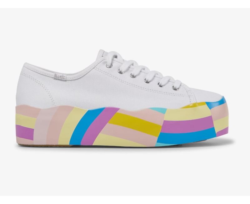 Keds Triple Up Wavy Multi Foxing Sneakers Dames Wit Gekleurd | lg9brBWs